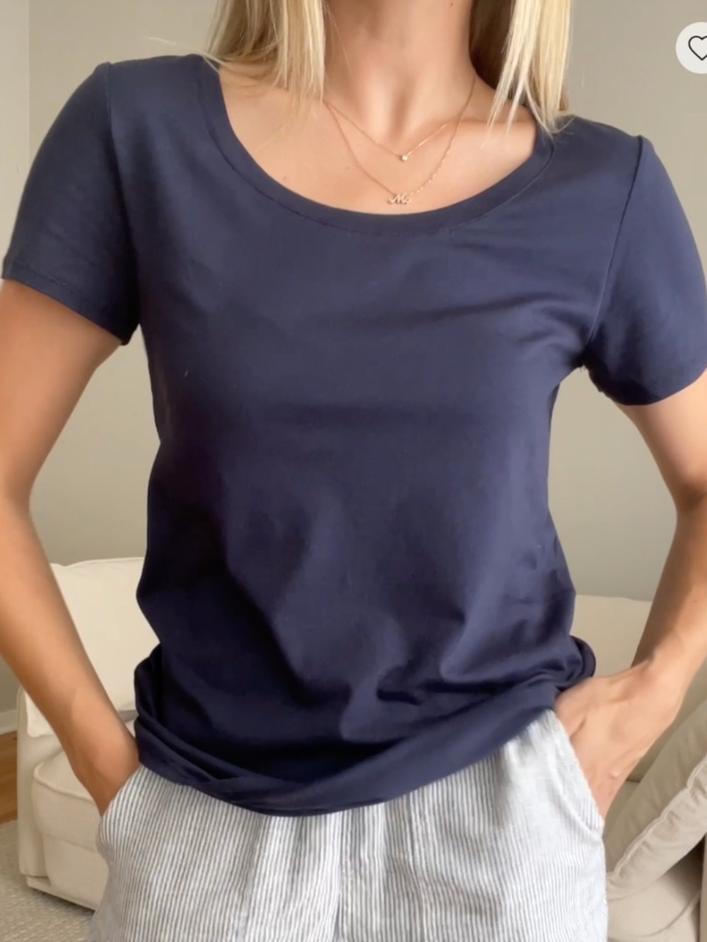 Women's, Quince Cotton Modal Scoop Neck Tee, Size S - Set of 2